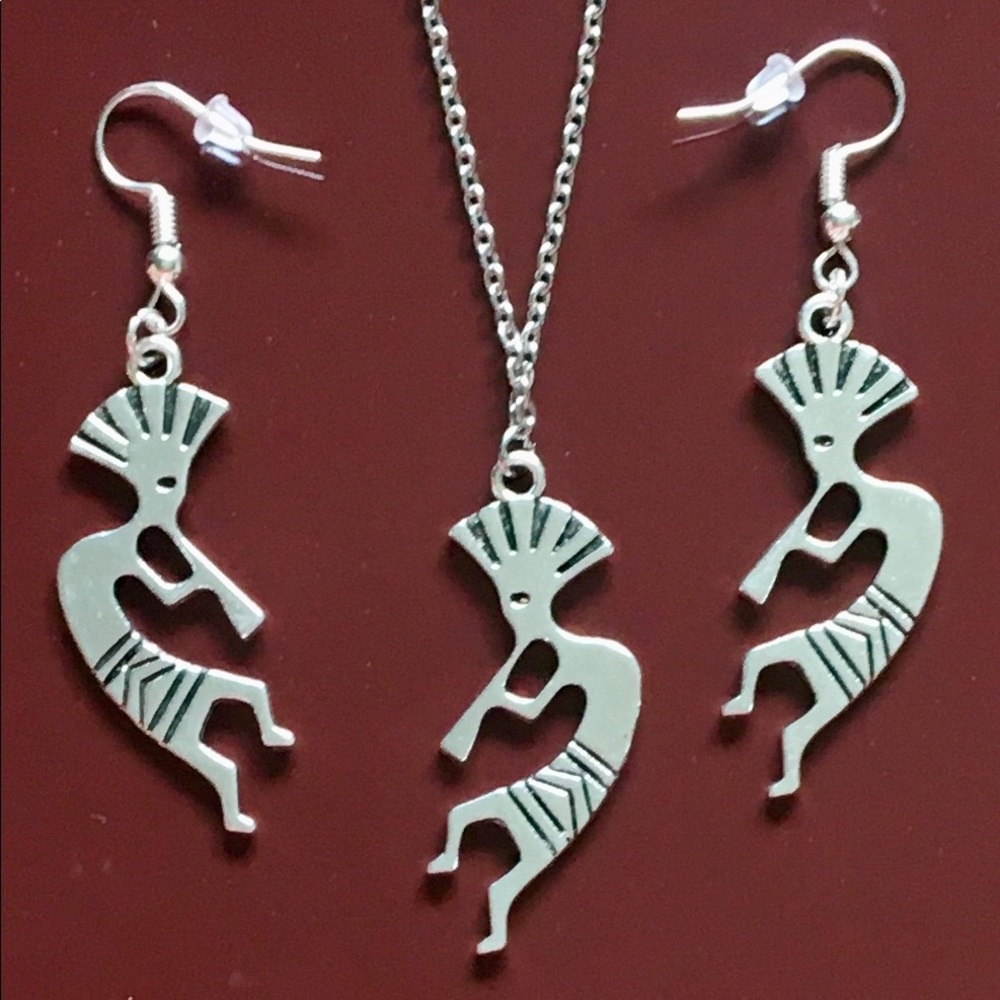 Kokopelli Earrings & Necklace